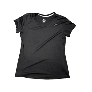 Nike Dri-FIT Women's Short Sleeve Athletic T-Shirt Sz Medium Black Crew Neck - Picture 1 of 8