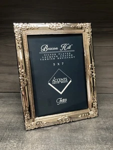 Vintage Fetco Beacon Hill versilberter verzierter Bilderrahmen für 5x7 - Bild 1 von 10