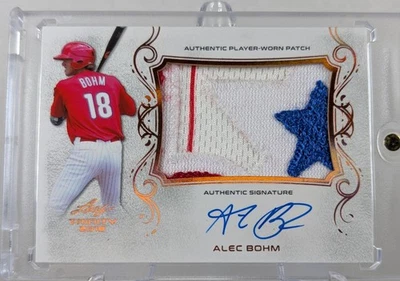 2018 Leaf Trinity RPA Alec Bohm (On card auto, Player worn logo patch) #PA-AB1 - Image 1 of 4