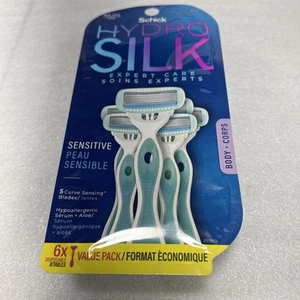 Hydro Silk 5 Sensitive Disposable Razors for Women 6 Count Curved Design - Picture 1 of 3