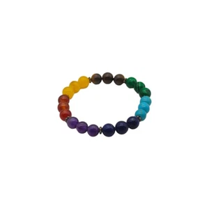 7 Chakra Healing Stone Beaded Bracelet - Picture 1 of 2