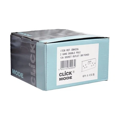5x Scolmore Click Mode CMA036 2 Gang Switched Socket 13A DP White - Image 1 of 4