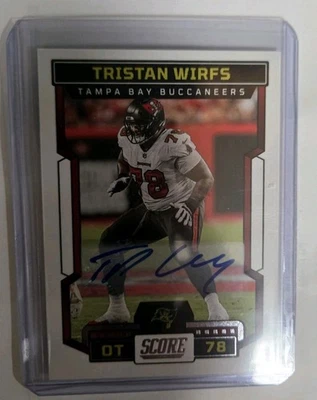 2023 Panini Score Football Autograph Tristan Wirfs #63 Buccaneers - Image 1 of 2