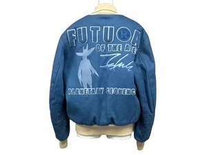 Bape Futura Stadium Jacket White Blue Wool Nylon Polyester M Used - Picture 1 of 8