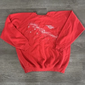 Felpa Texas vintage L Hanes rossa anni 80 stelle di notte sono grandi e luminose made in USA - Foto 1 di 13