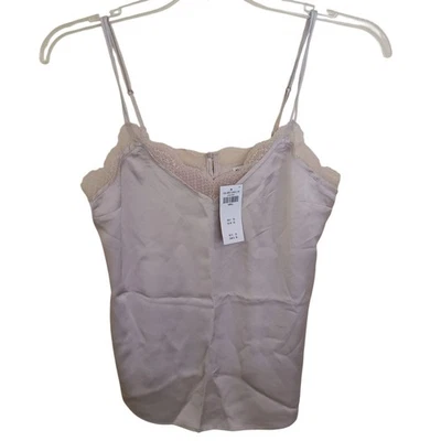 Abercrombie And Fitch Nwt Beige Satin Lace Button Back Cami Small - Image 1 of 4