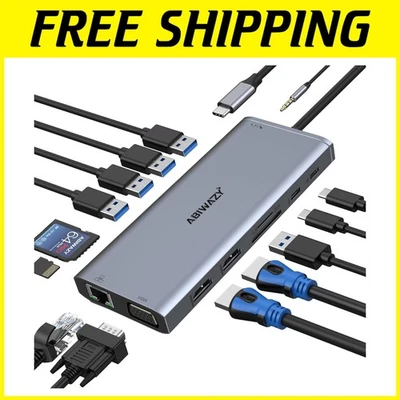 Versatile USB C Dock with Dual HDMI, VGA, and SD Card Reader - Efficient Access - Image 1 of 4