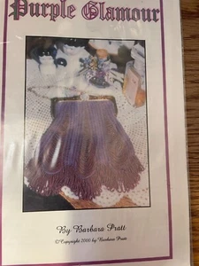 Barbara Pratt Victorian Beaded Knit Purse Purple Glamour Pattern NEW - Picture 1 of 2