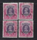 India 1939 10 Rupee Official, Scott O103 Vf Used X 4, Scv $27
