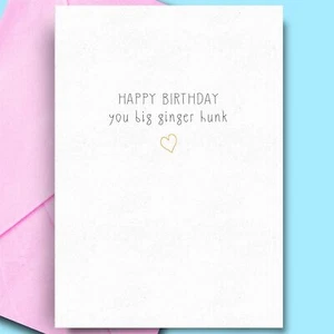 Card For Ginger Wife Husband Ginger Hunk Fun Adult Humour - Foto 1 di 3