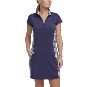 Pebble Beach Sz XL Tropical Collection Short Sleeve Printed Panel Golf Dress NWT - Picture 1 of 11