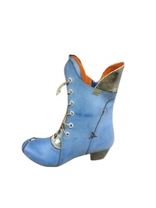 TMA-7011 Damen Stiefel Echtleder Boots Stiefeletten Used blau Gr. 40 Neu 2. Wahl - Bild 1 von 5