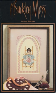 P Buckley Moss LOVING STITCHES Cross Stitch Leaflet Only ~ Amish stitching girl - Picture 1 of 2