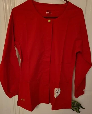 NWT Iguana Med Scrubs Snap Jacket Medium Macintosh Red  - Image 1 of 4