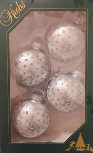 Christbaumkugeln Kugel Glitterranken Silberpunkte silber matt Krebs Glas Lauscha - Bild 1 von 1