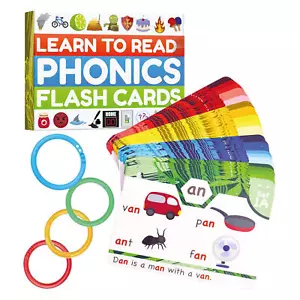 Phonics Flash Cards Learn to Read Spelling Reading Sight Words Phonics Games - Picture 1 of 12