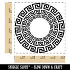 Classic Greek Key Meander Circle Pattern Square Rubber Stamp Stamping Crafting