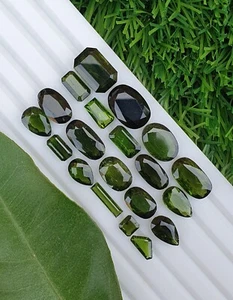 Diopside Stone Lot Chrome Color Natural Loose Untreated Faceted From Afghanistan - Picture 1 of 8