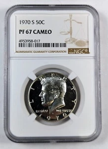 1970-S 40% Silver Kennedy Half Dollar NGC PF67 Cameo Sharp Detail High Grade  - Picture 1 of 2