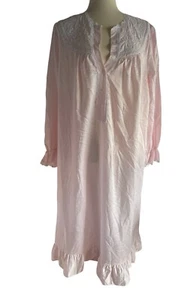 Vintage Cachet Long Nightgown Pink Embroidered Lace Sweet Cottage Size M 12-14 - Picture 1 of 9