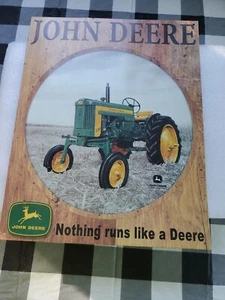 16" nothing runs like a John deere tractor farm home decor USA Steel metal sign. - Picture 1 of 4