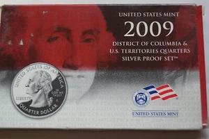2009 S district of Columbia & U.S. Territories .25 Silver Proof Set in OGP w/COA - Picture 1 of 4