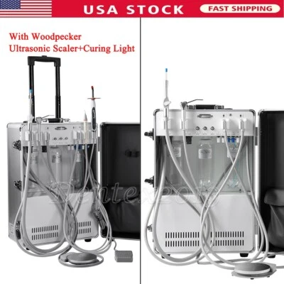 Portable Dental Unit System  Built-in Air Compressor Curing Light Ultrasonic - Image 1 of 4
