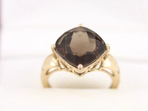 Smoky Quartz Ring 9ct Gold Ladies Stunning Size O 375 4g AG44 - Picture 1 of 4