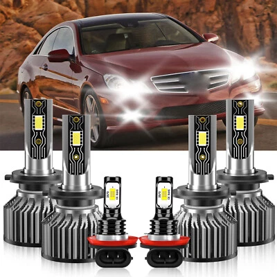 For Mercedes-Benz E350 2006-2012 LED Headlight Bulb High&Low Beam Fog Light Kit - Image 1 of 4