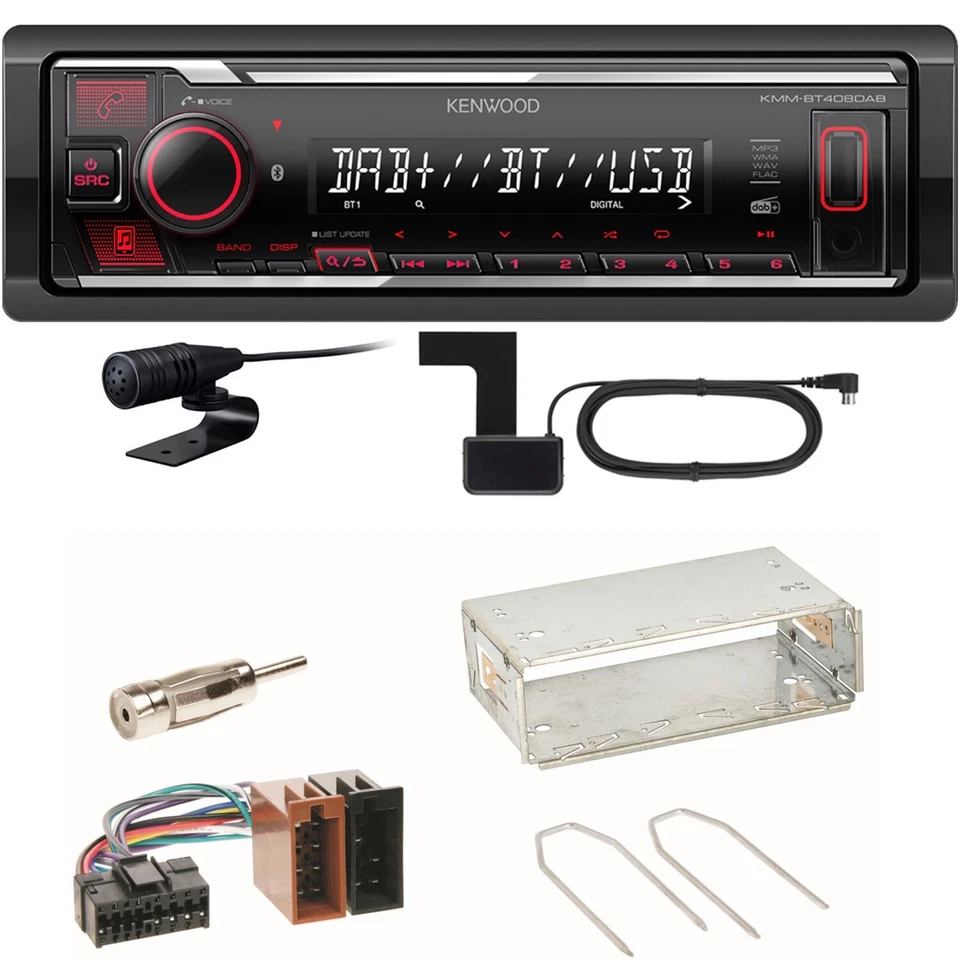 Kenwood KMMBT408DAB Autoradio Bluetooth-Freisprecheinrichtung Anschluss für...