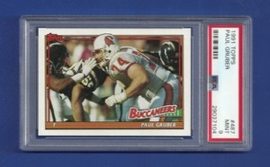 1991 TOPPS #487 PAUL GRUBER PSA 9 MINT POP 1 TAMPA BAY BUCCANEERS