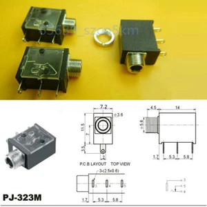 10 Stück 1/8 Zoll 3,5 mm Buchse Klinke Kopfhörer mit Mutter PCB Panel Befestigung PJ-323M - Bild 1 von 1