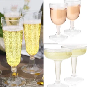 Plastic Goblet Champagne Glass 5pcs Paper Cup Cocktail Glass Disposable - Picture 1 of 14