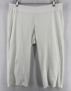 EILEEN FISHER Pants XL Washable Stretch Crepe Slim Capri Pull On White USA
