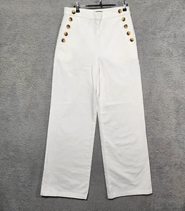Vineyard Vines Women Size 6 Sailor Nautical White Pants w/ Pockets Wide Leg - Picture 1 of 7