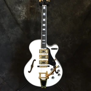 Chitarra elettrica personalizzata Byrdland L5 bianca Archtop Hollow Body Vibrato Bridge - Foto 1 di 8