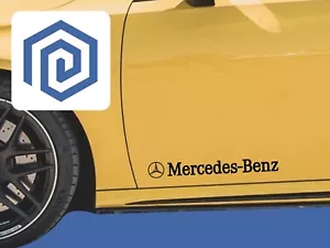 Mercedes Benz Side Skirt Style Vinyl Decal Sticker Logo x 2 AMG A B C E S CLASS - Picture 1 of 14