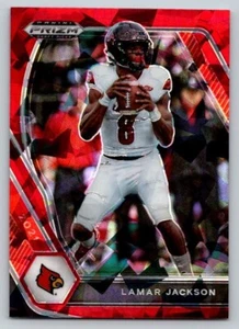 2021 Lamar Jackson Prizm Draft Picks Red Cracked Ice Prizm - Picture 1 of 2