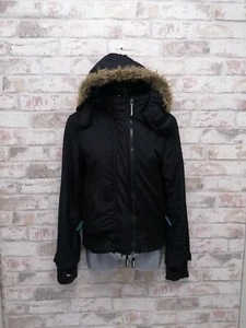 Superdry Womens Black Cotton Wind Bomber Jacket Size M - Picture 1 of 13