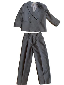 Boys Set Dress Suit Jacket Pants Brown Taupe Size 6 - Picture 1 of 13
