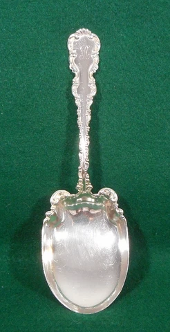 Sterling Silver Whiting Serving Spoon-Louis XV Pattern Cover