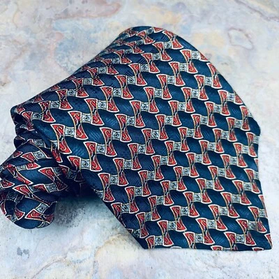 Галстук Enzo Felini Roma Paris разноцветные звенья 100% шелк редкий - Изображение 1 из 4