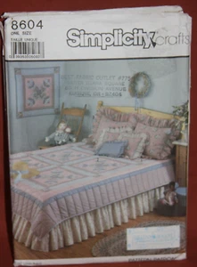 Simplicity 8604 Bedroom Essentials Quilt Dust Ruffle Pillow Pattern UNCUT (82) - Picture 1 of 4