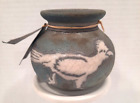 Raku Tribal Decorative Pot Artis Jeremy Dillar Handmade Pottery Vase Roadrunner