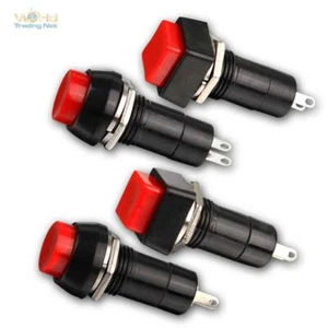 Einbau-Taster rot, rund/eckig, Öffner/Schließer, max 250V/1A Drucktaster Drücker - Bild 1 von 8