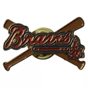 Vintage 1996 MLB Atlanta Braves Logo Crossed Bats Souvenir Pin - Picture 1 of 2