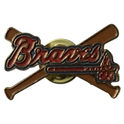Vintage 1996 MLB Atlanta Braves Logo Crossed Bats Souvenir Pin - Image 1 of 2