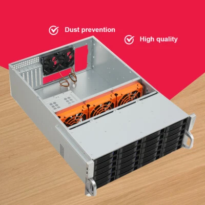 Корпус сервера 4U для монтажа в стойку 24 отсека для горячей замены дисков SATA/SAS с вентиляторами охлаждения - Изображение 1 из 4