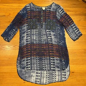 Anthropologie Fig & Flower Tunika Top Gr. Large Boho transparent leicht lässig - Bild 1 von 7