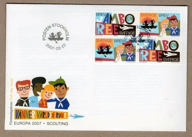 Sweden 2007 europa cept - scouting FDC ( face value price 72 Sek=7 $ ) - Image 1 of 1